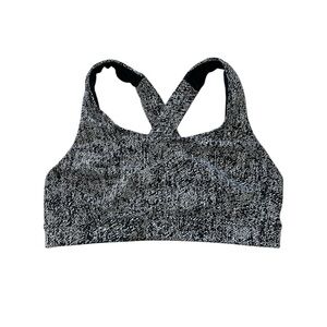 Lululemon Run On Bra Irregular Denim Twill Black & White Sports Bra 🖤